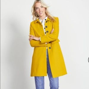Petite Boden Sofia Yellow Coat 2P, wool/cashmere